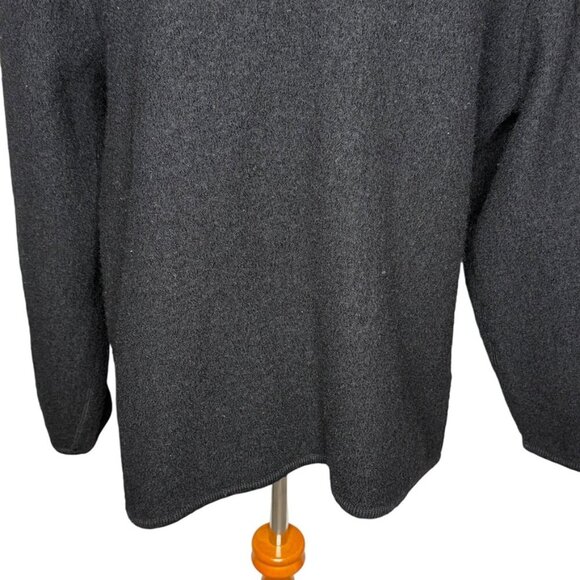 Appleseeds Boiled Wool Shirt Jacket Black Size XL Chunky Button Front Pockets - Picture 11 of 15